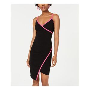 YOUNIQUE Womens Black Spaghetti Strap Short Body Con Evening Dress XXS